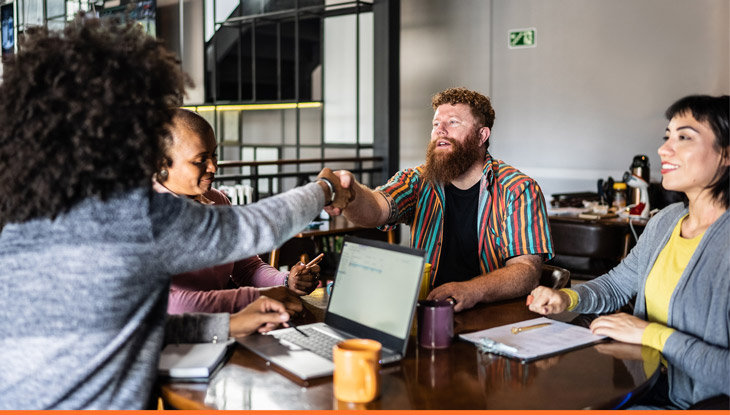 Small Business Workers Communicating Well